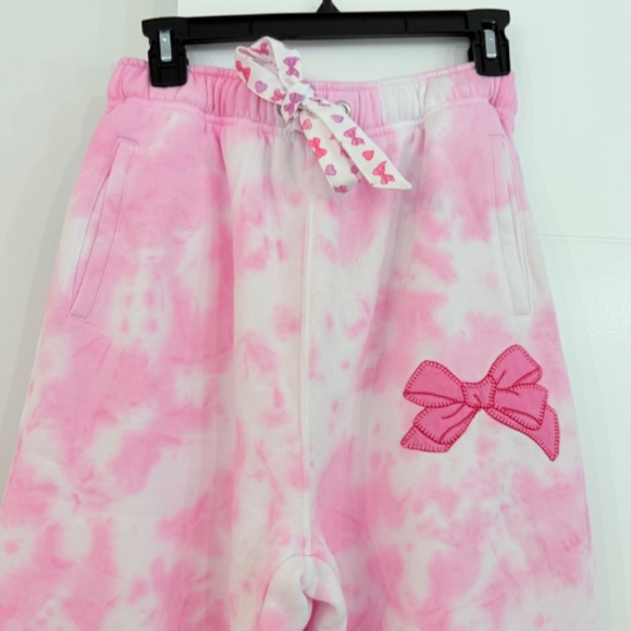 Roller Rabbit Pink Disco Tie Dye Bow Love Shack Fancy Hoodie with Sweatpants - Picture 7 of 11